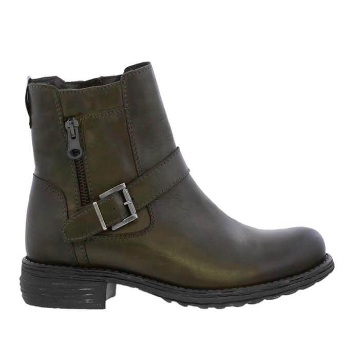 Carl Scarpa Sumaya Khaki Leather Ankle Boots